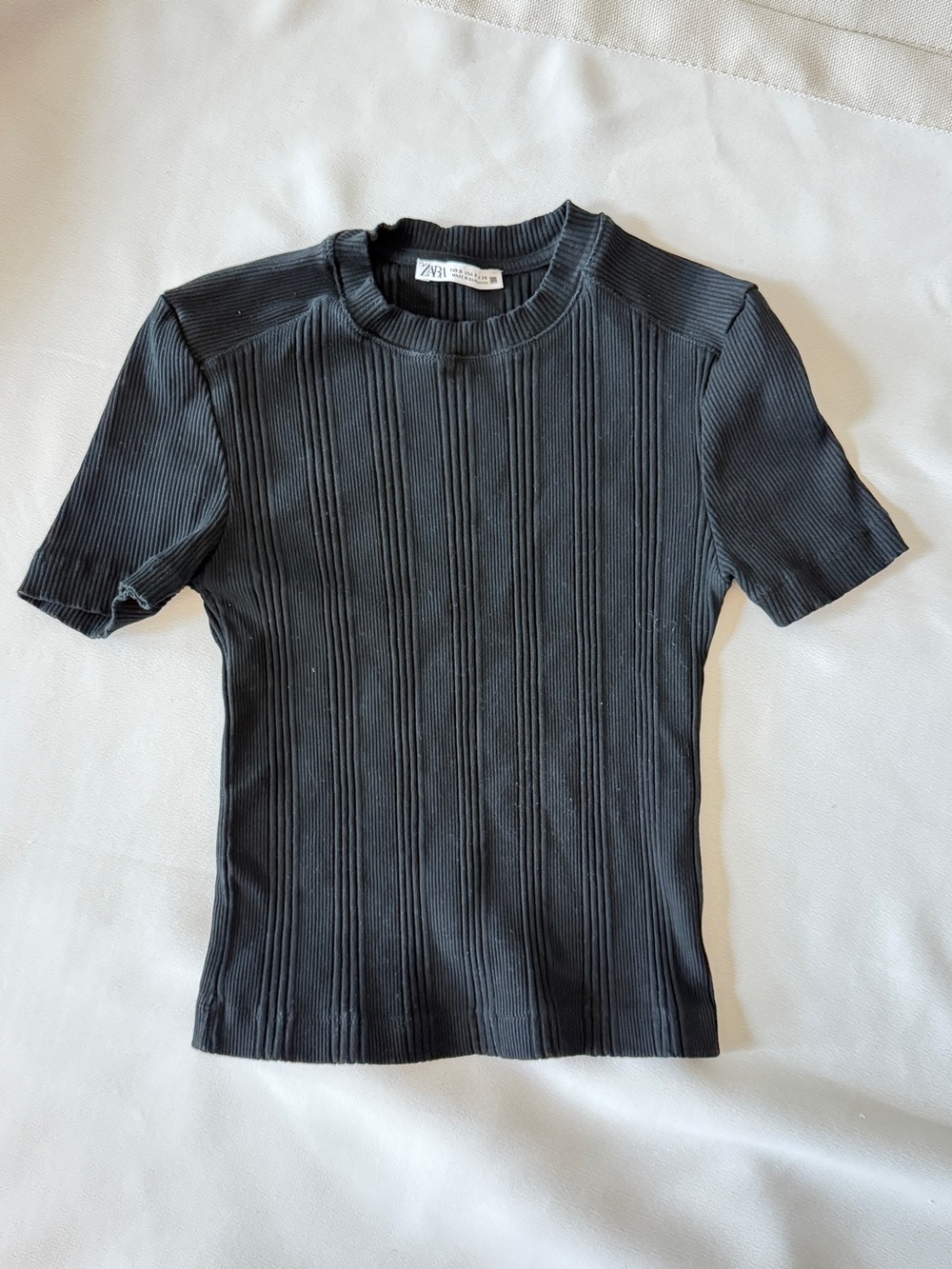 Zara Ribbed Short Sleeve Tee